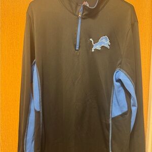 Detroit Lions Black and Blue Quarter-Zip Pullover